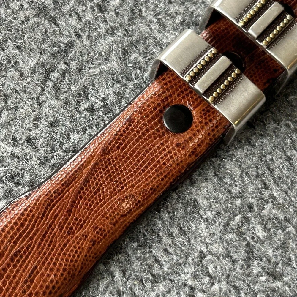 Belt Genuine Italian Calfskin‎ Brown Embossed Leather Western Belt Size 46